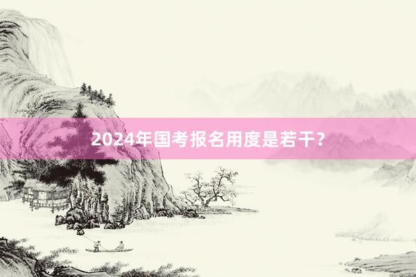 2024年国考报名用度是若干？